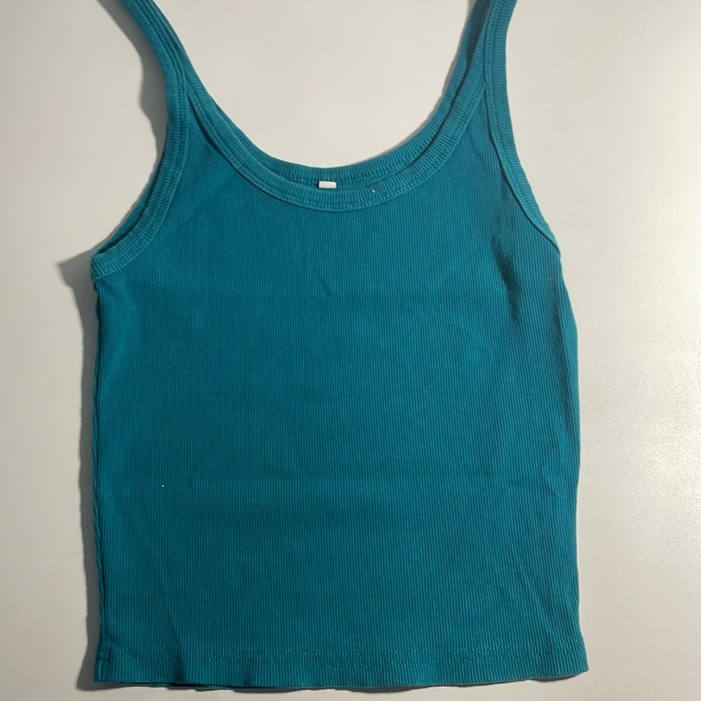 turquoise spaghetti strap tank